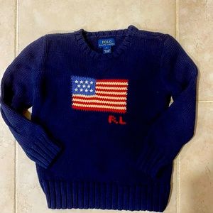 Boys Ralph Lauren American Flag sweater, size 6.